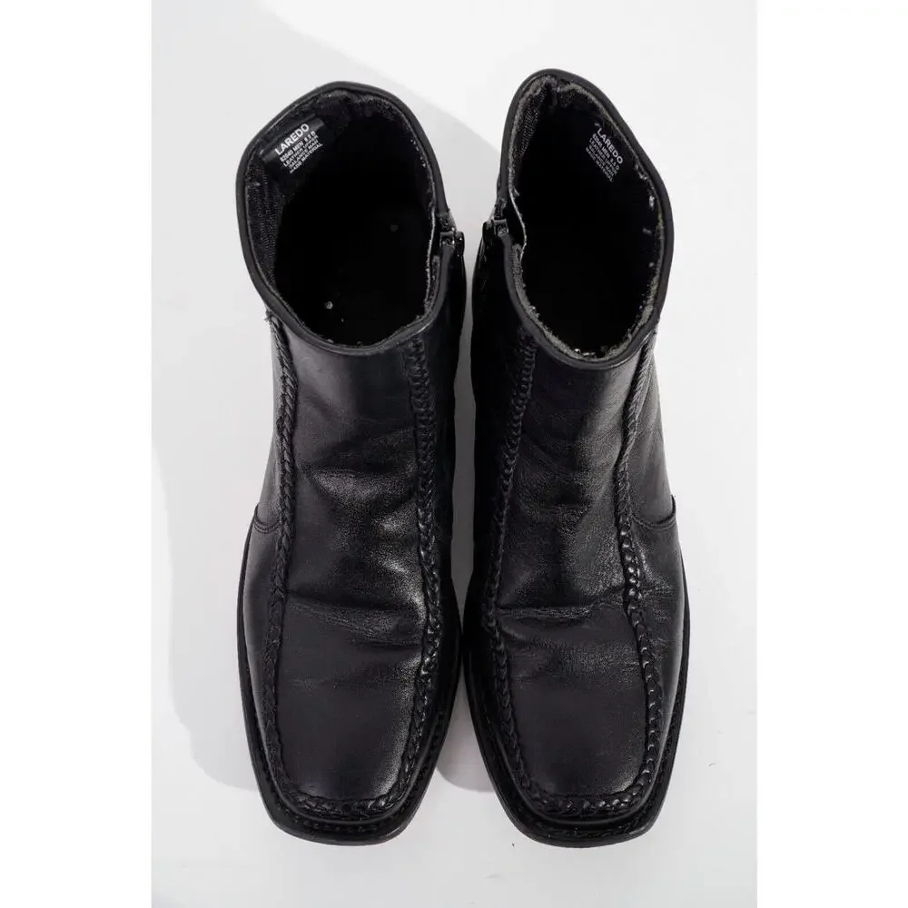 Laredo Richmond Black Leather Side Zip Boot Mens Sz 8.5D Shoes